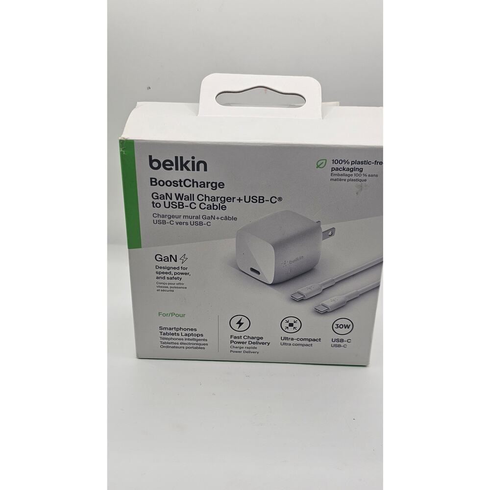 Belkin USB C Charger Block 30W - GaN Power Delivery -Fast Charging USB-C Charger